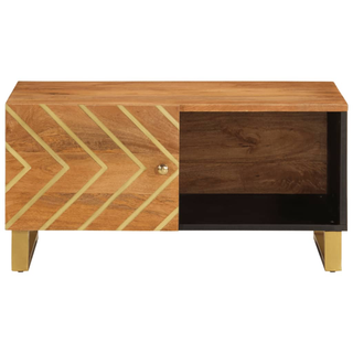 vidaXL Coffee Table Brown and Black 80x50x40 cm Solid Wood Mango - Giant Lobelia