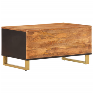 vidaXL Coffee Table Brown and Black 80x50x40 cm Solid Wood Mango - Giant Lobelia