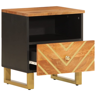 Bedside Cabinets 2 pcs Brown and Black Solid Wood Mango - Giant Lobelia