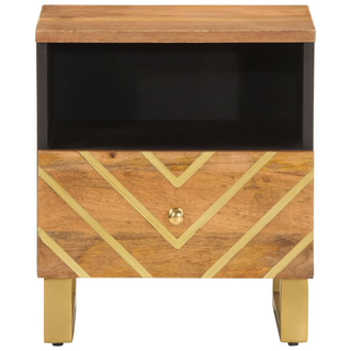 Bedside Cabinets 2 pcs Brown and Black Solid Wood Mango - Giant Lobelia