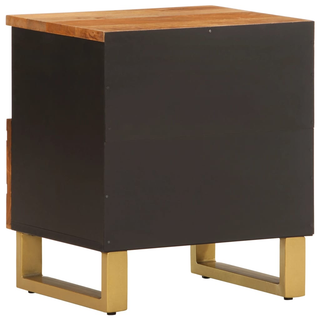 Bedside Cabinets 2 pcs Brown and Black Solid Wood Mango - Giant Lobelia