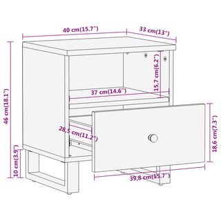 Bedside Cabinets 2 pcs Brown and Black Solid Wood Mango - Giant Lobelia