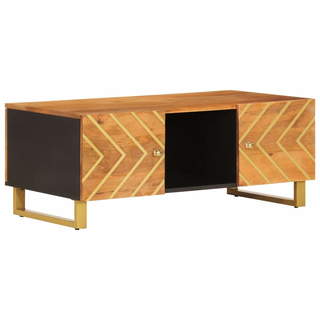 vidaXL Coffee Table Brown and Black 100x54x40 cm Solid Wood Mango - Giant Lobelia