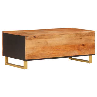 vidaXL Coffee Table Brown and Black 100x54x40 cm Solid Wood Mango - Giant Lobelia