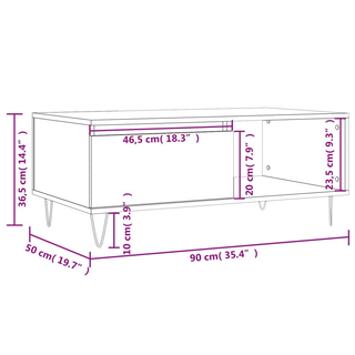 vidaXL Coffee Table Concrete Grey 90x50x36.5 cm Engineered Wood - Giant Lobelia