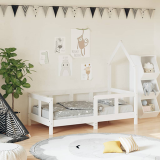 Kids Bed Frame White 70x140 cm Solid Wood Pine - Giant Lobelia