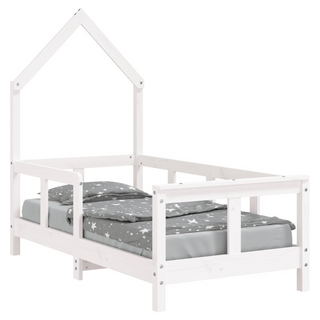 Kids Bed Frame White 70x140 cm Solid Wood Pine - Giant Lobelia