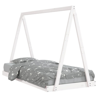 Kids Bed Frame White 90x190 cm Solid Wood Pine - Giant Lobelia