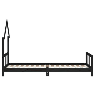 Kids Bed Frame Black 80x200 cm Solid Wood Pine - Giant Lobelia