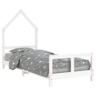 Kids Bed Frame White 80x200 cm Solid Wood Pine - Giant Lobelia