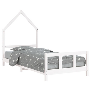 Kids Bed Frame White 90x190 cm Solid Wood Pine - Giant Lobelia