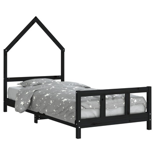 Kids Bed Frame Black 90x190 cm Solid Wood Pine - Giant Lobelia