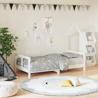 Kids Bed Frame White 80x160 cm Solid Wood Pine - Giant Lobelia