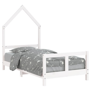 Kids Bed Frame White 80x160 cm Solid Wood Pine - Giant Lobelia