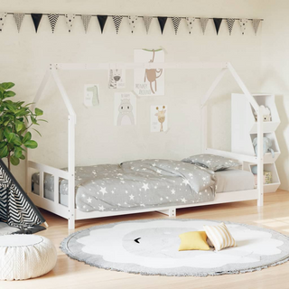 Kids Bed Frame White 90x190 cm Solid Wood Pine - Giant Lobelia