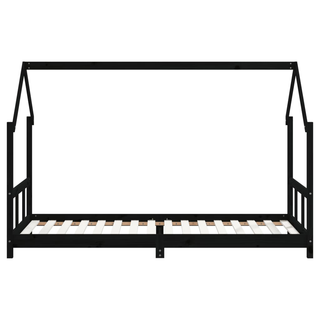 Kids Bed Frame Black 90x200 cm Solid Wood Pine - Giant Lobelia