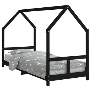 Kids Bed Frame Black 80x200 cm Solid Wood Pine - Giant Lobelia