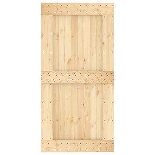 Sliding Door with Hardware Set 100x210 cm Solid Wood Pine - Giant Lobelia