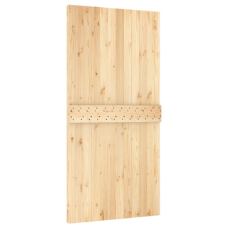 Sliding Door with Hardware Set 100x210 cm Solid Wood Pine - Giant Lobelia