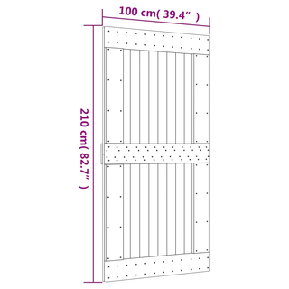 Sliding Door with Hardware Set 100x210 cm Solid Wood Pine - Giant Lobelia