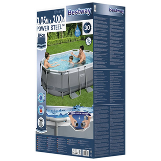 Bestway Power Steel Above Ground Pool Oval 305x200x84 cm - Giant Lobelia