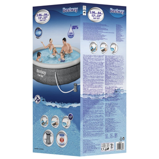 Bestway Fast Set Inflatable Pool Set with Pump 396x84 cm - Giant Lobelia