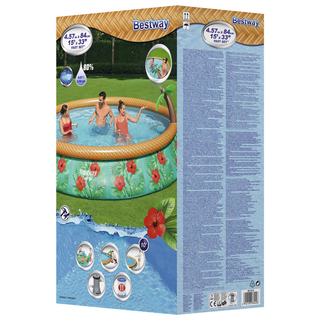 Bestway Fast Set Inflatable Paradise Palms Pool Set 457x84 cm - Giant Lobelia