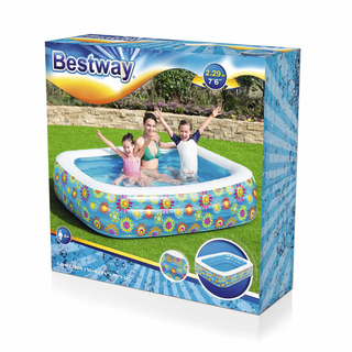 Bestway Inflatable Kids Pool Blue 229x152x56 cm - Giant Lobelia