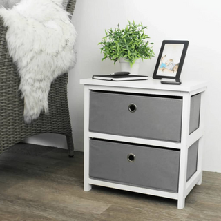 H&S Collection Storage Cabinet with 2 Drawers MDF - Giant Lobelia