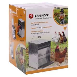 FLAMINGO Automatic Treadle Chicken Feeder Timo 12 kg - Giant Lobelia