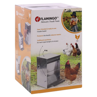 FLAMINGO Automatic Treadle Chicken Feeder Timo 6 kg - Giant Lobelia