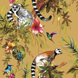 DUTCH WALLCOVERINGS Wallpaper Lemur Ochre - Giant Lobelia