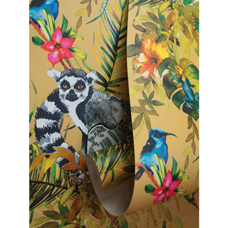 DUTCH WALLCOVERINGS Wallpaper Lemur Ochre - Giant Lobelia