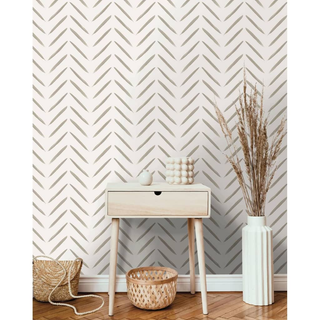 DUTCH WALLCOVERINGS Wallpaper Chevron Taupe - Giant Lobelia