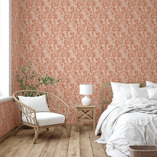 DUTCH WALLCOVERINGS Wallpaper Mae Orange and Beige - Giant Lobelia