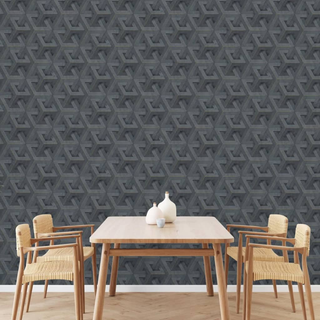 DUTCH WALLCOVERINGS Wallpaper Onyx Anthracite and Gold - Giant Lobelia