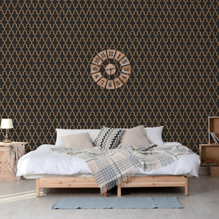 DUTCH WALLCOVERINGS Wallpaper Geometric Black and Gold - Giant Lobelia