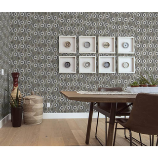 DUTCH WALLCOVERINGS Wallpaper Galactic Silver and Brown - Giant Lobelia