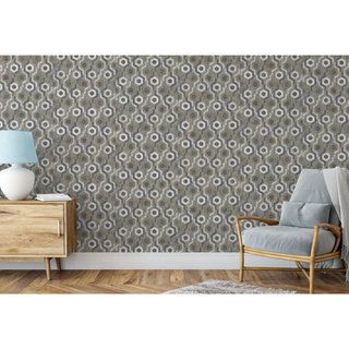 DUTCH WALLCOVERINGS Wallpaper Galactic Silver and Brown - Giant Lobelia