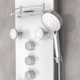 EISL Shower Panel with Mixer KARIBIK White - Giant Lobelia