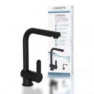 SCHÜTTE Kitchen Mixer Tap with Pull-out Spout LONDON Matte Black - Giant Lobelia