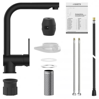 SCHÜTTE Kitchen Mixer Tap with Pull-out Spout LONDON Matte Black - Giant Lobelia