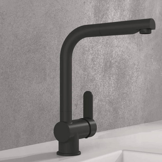 SCHÜTTE Kitchen Mixer Tap with Pull-out Spout LONDON Matte Black - Giant Lobelia