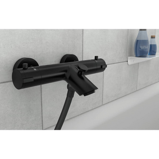 SCHÜTTE Thermostatic Bath-Shower Mixer Tap LONDON Matte Black - Giant Lobelia