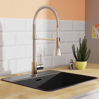 EISL Kitchen Mixer Tap with Spiral Spring Pull-out Spray LEON Nickel - Giant Lobelia