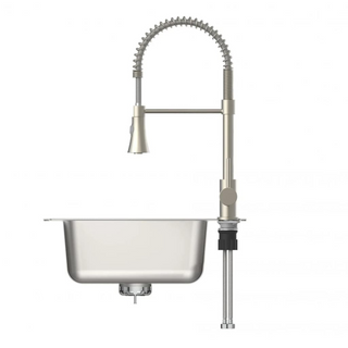 EISL Kitchen Mixer Tap with Spiral Spring Pull-out Spray LEON Nickel - Giant Lobelia