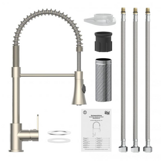 EISL Kitchen Mixer Tap with Spiral Spring Pull-out Spray LEON Nickel - Giant Lobelia