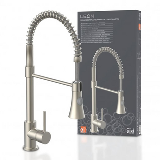 EISL Kitchen Mixer Tap with Spiral Spring Pull-out Spray LEON Nickel - Giant Lobelia