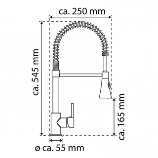 EISL Kitchen Mixer Tap with Spiral Spring Pull-out Spray LEON Nickel - Giant Lobelia