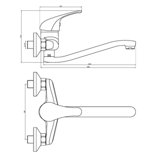 EISL Wall-mounted Kitchen Mixer Tap EUROPA Chrome - Giant Lobelia